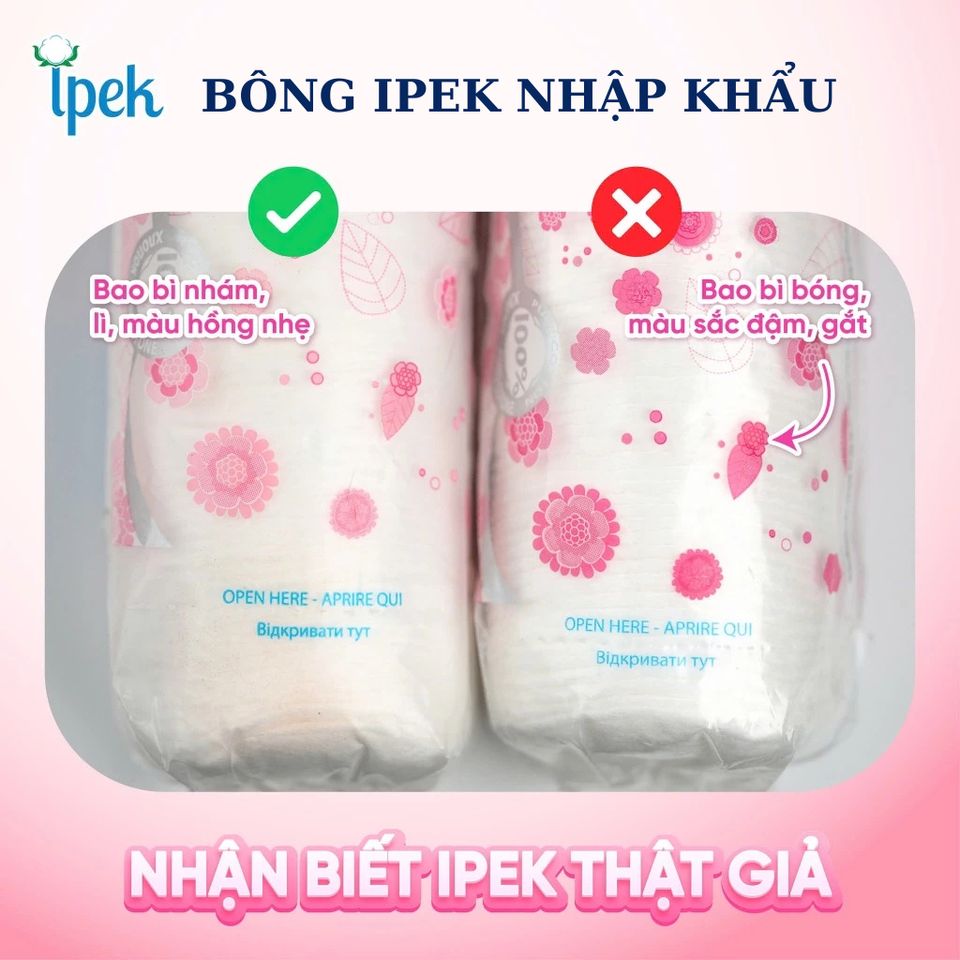 Combo 4 Bông Tẩy Trang Cotton Ipek 150 Miếng - Mềm Mịn, Xơ Bông Tự Nhiên, Phù Hợp Chăm Sóc Da