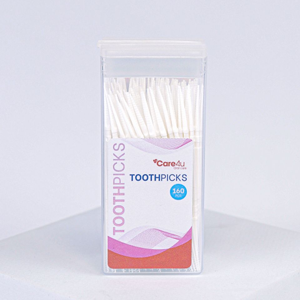 Tăm Nhựa Care4u 160 Chiếc - Tăm Nha Khoa An Toàn Cho Nướu và Lợi, Chất Liệu Nhựa PP, Giúp Làm Sạch Răng Miệng Hiệu Quả