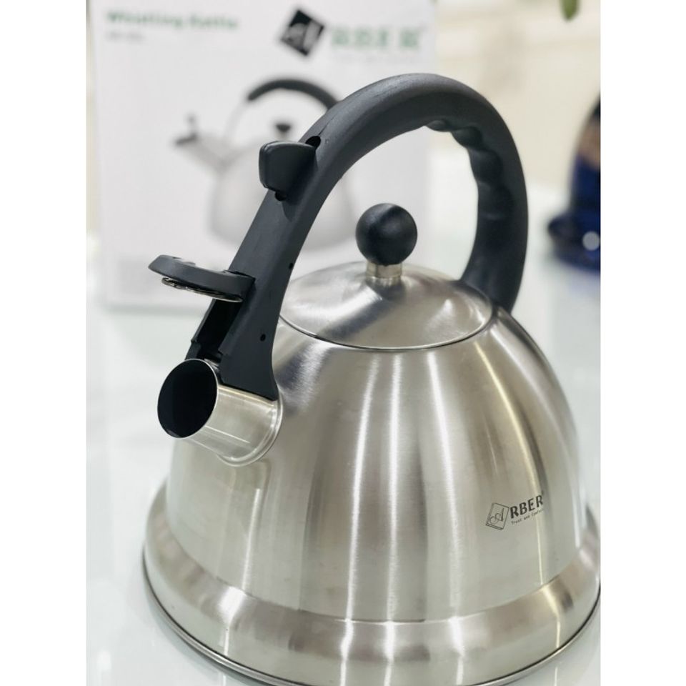 Ấm Đun Nước Arber AB03L 3L Inox Cao Cấp - Thiết Kế Sang Trọng, Tích Hợp Còi Báo Đun Nước Nhanh Trên Mọi Loại Bếp
