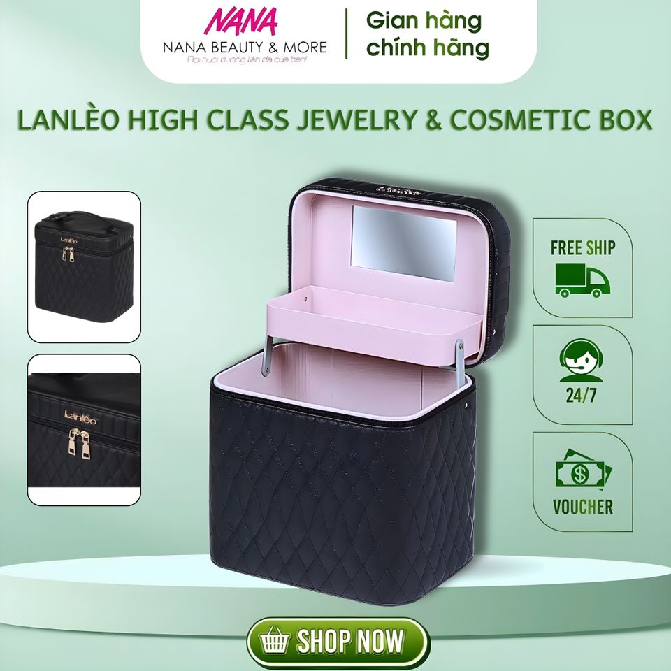 Cốp Đa Năng LANLEO Đựng Đồ Mỹ Phẩm Makeup Chuyên Dụng 2 Tầng - Thiết Kế Hiện Đại, Sang Trọng, Lưu Trữ Thoải Mái