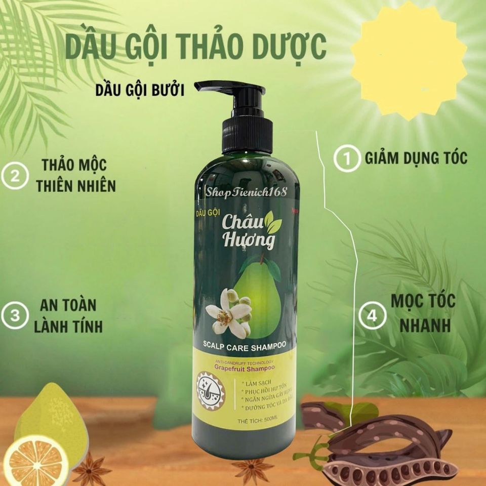 Dầu Gội Hương Bưởi & Dầu Xả Hương Gừng - Giúp Làm Sạch, Phục Hồi Tóc Hư Tổn, Ngừa Gãy Rụng, Dưỡng Tóc Mềm Mượt Tự Nhiên