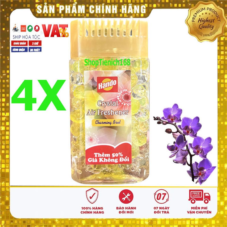 Bộ 4 Sáp Thơm Cao Cấp Hando 150g - Hương Hoa Tự Nhiên: Rose, Jasmine, Charming Brut, Orchid - Trang Trí Không Gian, An Toàn Cho Sức Khỏe