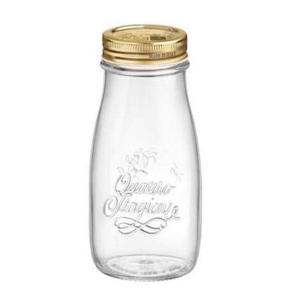 Chai Thủy Tinh Quattro 400ml Bormioli Rocco - Nắp Vặn Kín, Đựng Nước Ép, Mật Ong, Decor Sang Trọng từ Ý