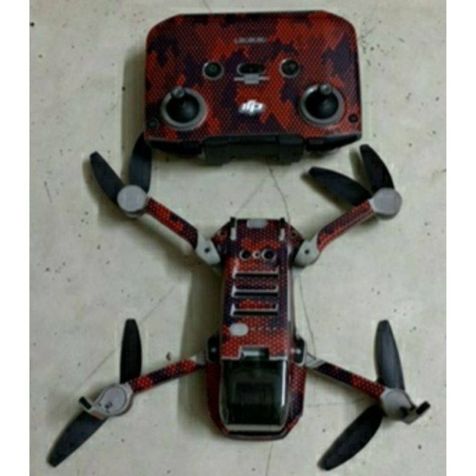 Tem Dán Skin Mavic Mini 2 - Camo Đỏ Đen 3D Chống Nước Bền Bỉ, Phụ Kiện Máy Bay Điều Khiển từ Xa - Bảo Hành Trọn Đời