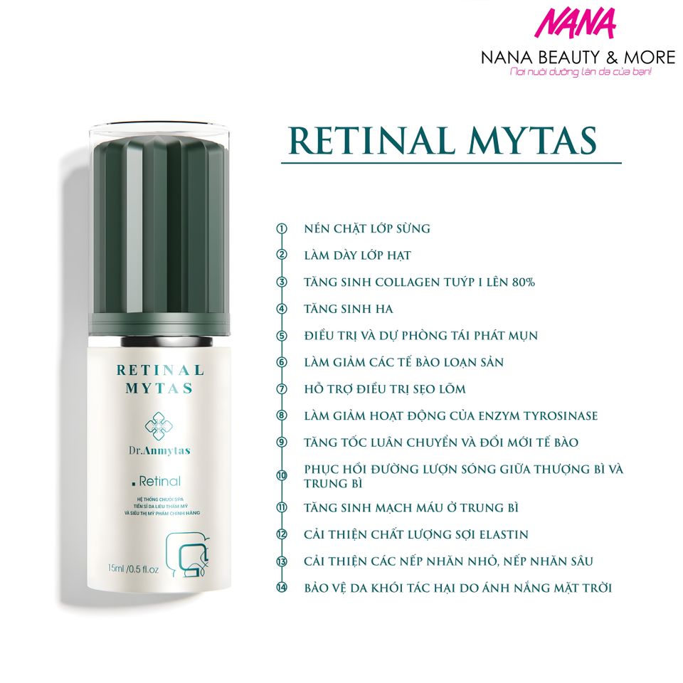 Serum Rè Ti Nan Mytas 1 - Phục Hồi & Tái Tạo Cấu Trúc Da Chống Lão Hóa 15ML - Giúp Da Sáng Khỏe và Trẻ Trung