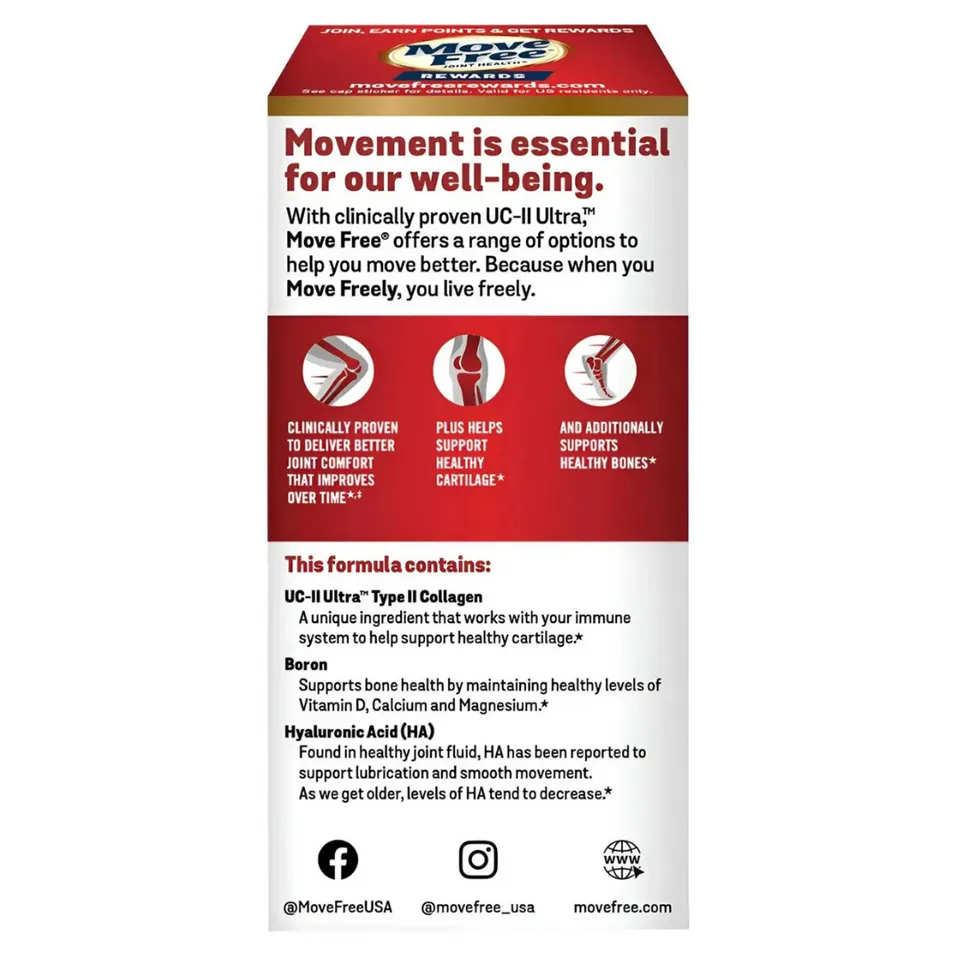 Viên bổ khớp Schiff Move Free Ultra 3X Triple Action 75 viên - Hỗ trợ sức khỏe sụn, xương, tăng cường linh hoạt và giảm đau nhức