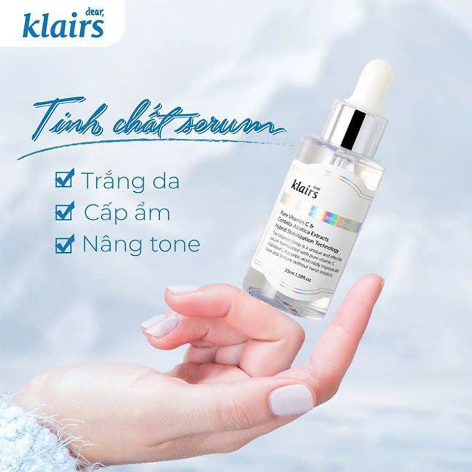 Serum Klairs Vitamin C Freshly Juiced Vitamin Drop 35ml - Dưỡng Sáng, Mờ Thâm Nám Cho Da Nhạy Cảm, Phục Hồi Và Trẻ Hóa Da