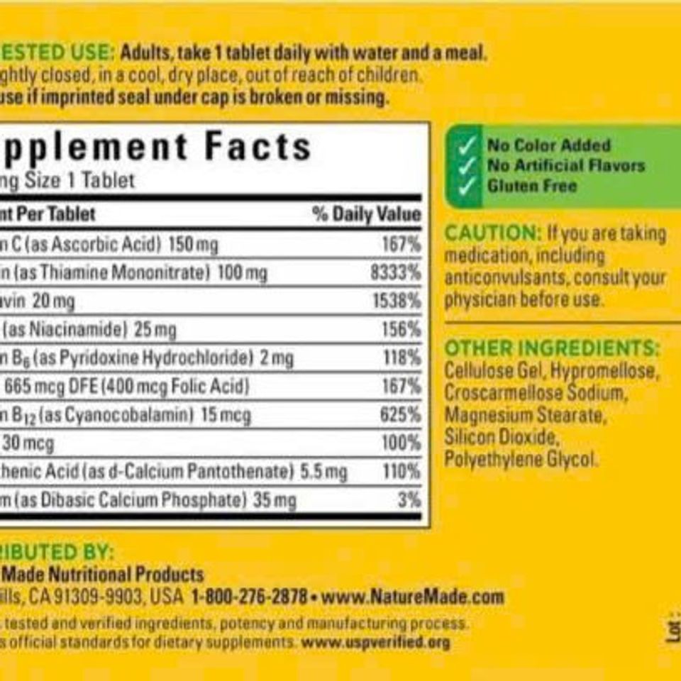 Viên Uống Bổ Sung Vitamin B Nature Made Super B-Complex 360 Viên - Hỗ Trợ Sức Khỏe Mẹ Bầu và Hệ Thần Kinh