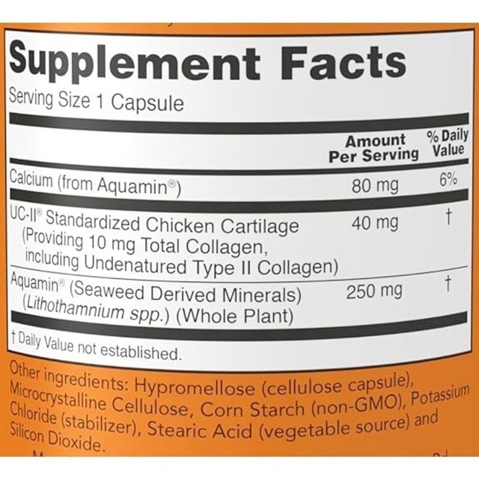 Viên uống bổ sung Collagen UC-II Now Foods 60/120 viên - Hỗ trợ khớp, tăng cường miễn dịch, hàng Mỹ