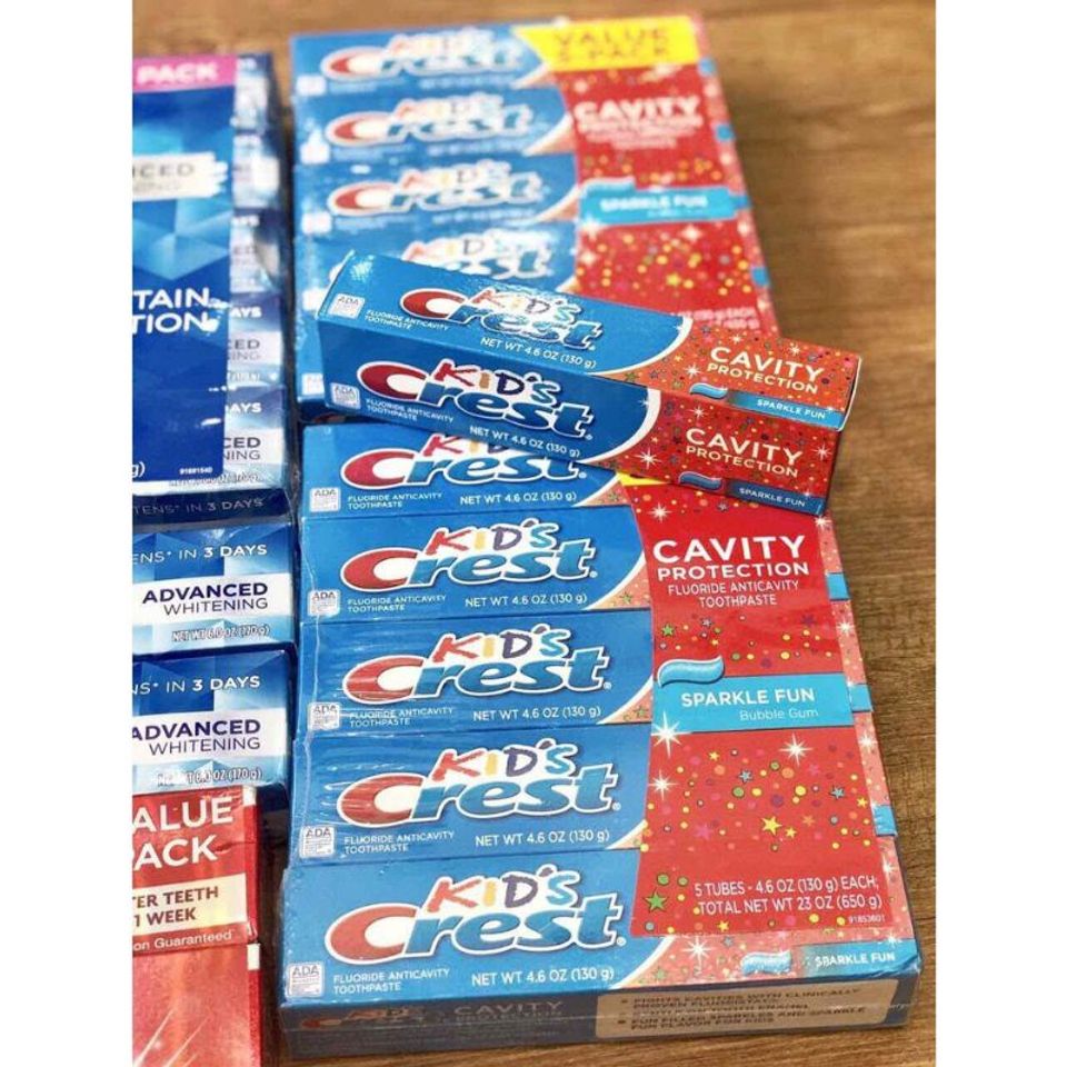 Kem Đánh Răng Trẻ Em Crest Kids 130g - Hương Vị Trái Cây Ngọt Ngào, Chống Sâu Răng An Toàn Cho Bé Trên 2 Tuổi
