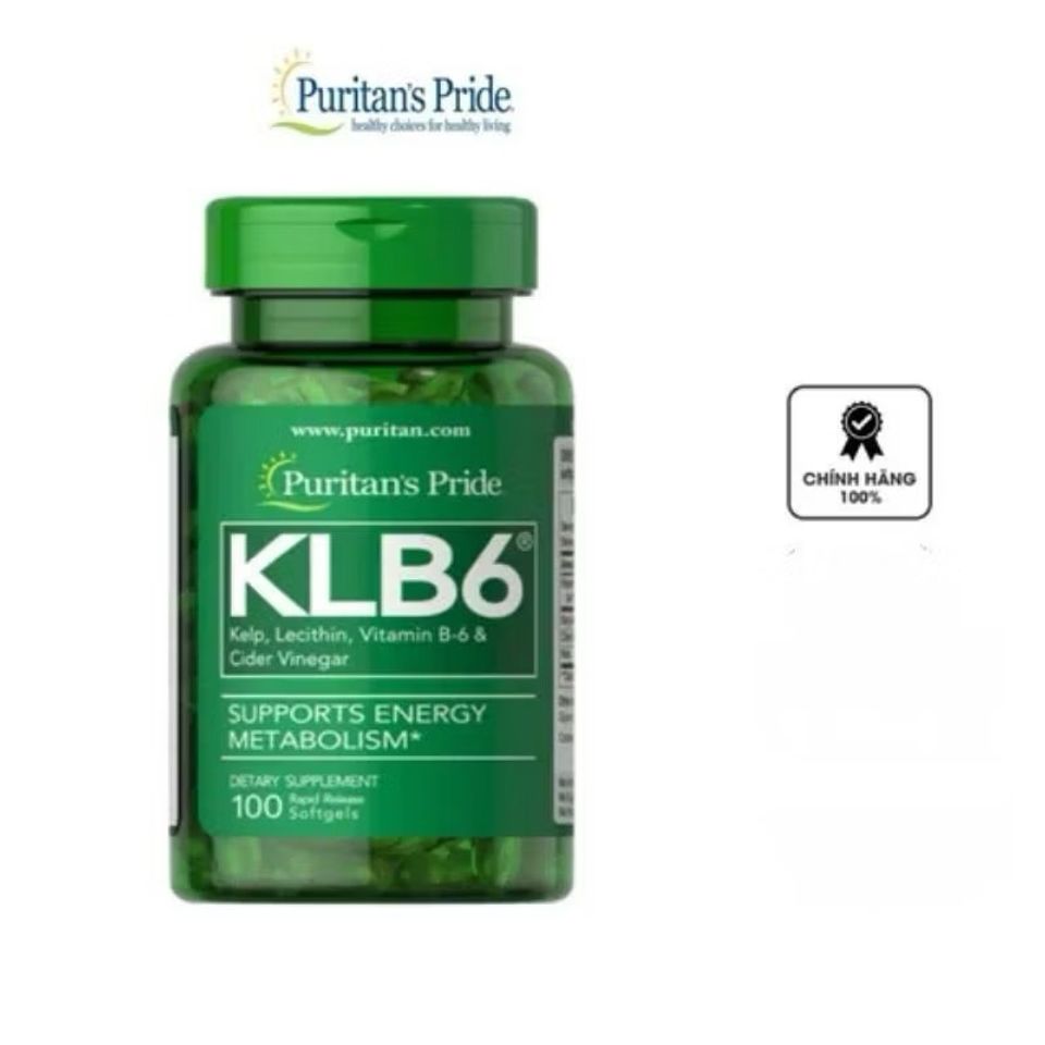 Viên Uống KLB6 Puritan's Pride - Bổ Sung Vitamin B6 Hỗ Trợ Tuyến Giáp và Kiểm Soát Chất Béo, Chuyển Hóa Protein, Giảm Cân