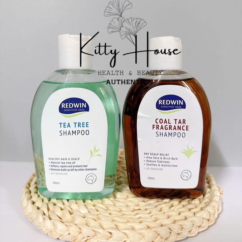 Dầu Gội Giảm Gàu Nấm Nhờn Redwin Coal Tar & Tea Tree 250ml - Làm Sạch Da Đầu, Giảm Ngứa, Tóc Mềm Mượt, Xuất Xứ Úc