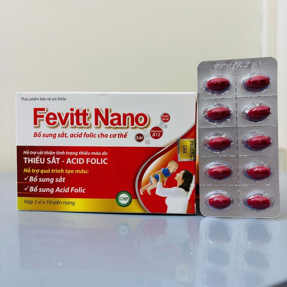 Sắt Hữu Cơ + Khoáng Chất Bổ Máu Chắc Xương FEVITT NANO 100 Viên - Hỗ Trợ Tạo Máu, Cải Thiện Tình Trạng Thiếu Máu