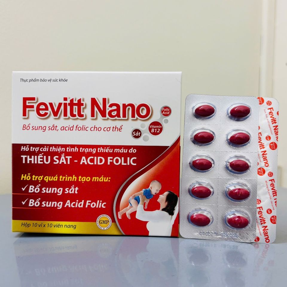 Sắt Hữu Cơ + Khoáng Chất Bổ Máu Chắc Xương FEVITT NANO 100 Viên - Hỗ Trợ Tạo Máu, Cải Thiện Tình Trạng Thiếu Máu