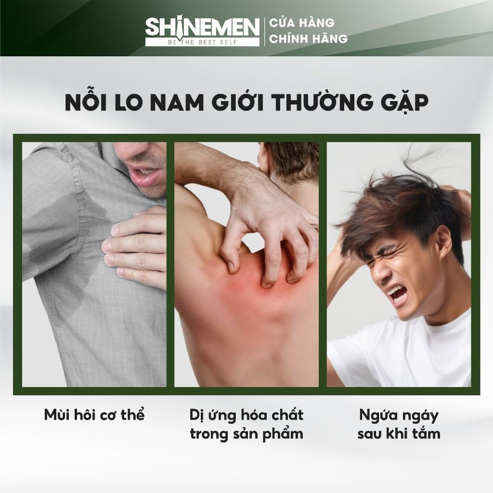 Sữa Tắm Gội Nam 3 in 1 SHINEMEN - Rửa Mặt Phục Hồi Hư Tổn Hương Nước Hoa AWA-AMOR 300ml - Chăm Sóc Tóc và Da TỪ Thiên Nhiên