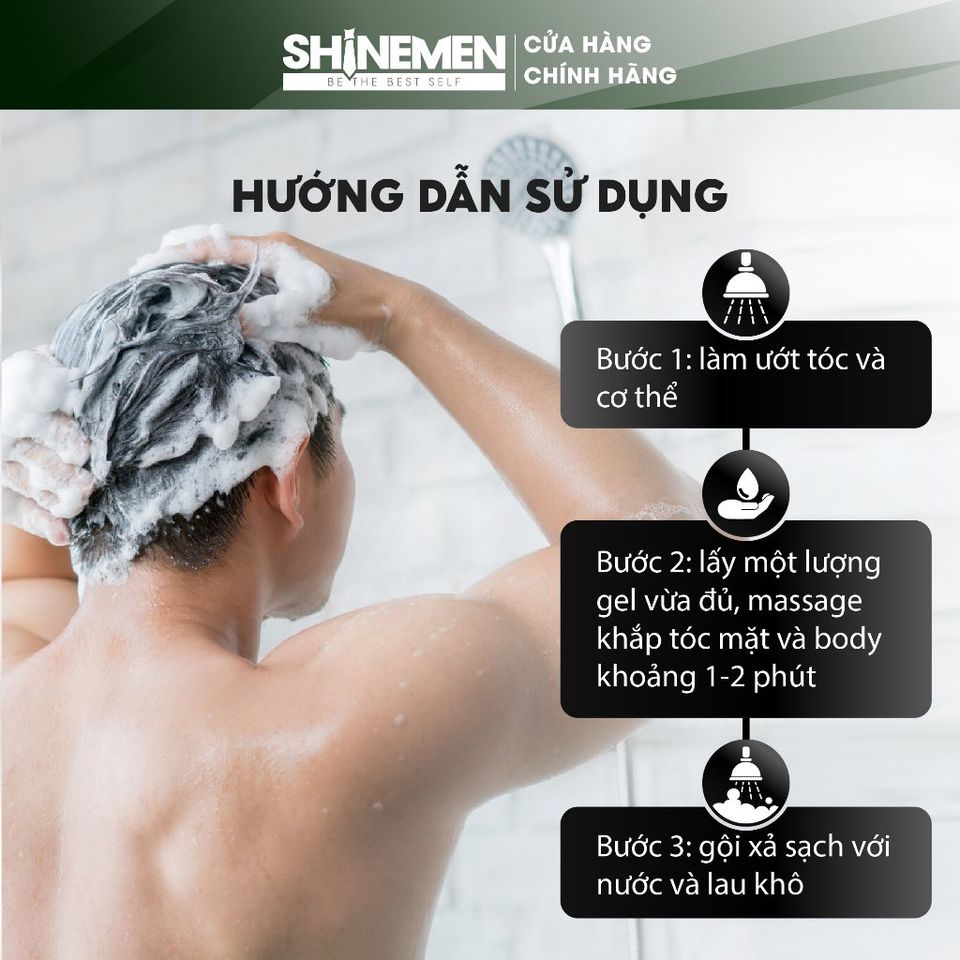Combo Sữa Tắm Gội và Rửa Mặt 3 in 1 SHINEMEN cho Nam Hương Nước Hoa AWA-AMOR - Giải Pháp Chăm Sóc Toàn Diện Cho Da và Tóc