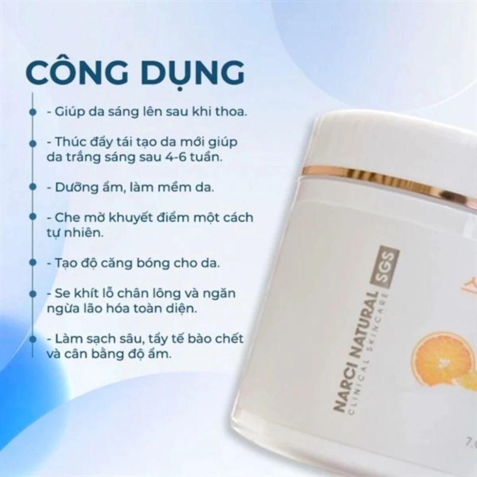 Kem Dưỡng Trắng Da Narci Natural Smooth 200g - Sáng Da, Cấp Ẩm & Chống Lão Hóa Toàn Thân từ Hàn Quốc