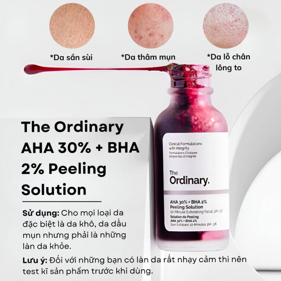 Tinh Chất Serum Tẩy Tế Bào Chết The Ordinary AHA 30% + BHA 2% 30ml - Giải Pháp Làm Sáng Da, Cải Thiện Mụn, Se Khít Lỗ Chân Lông