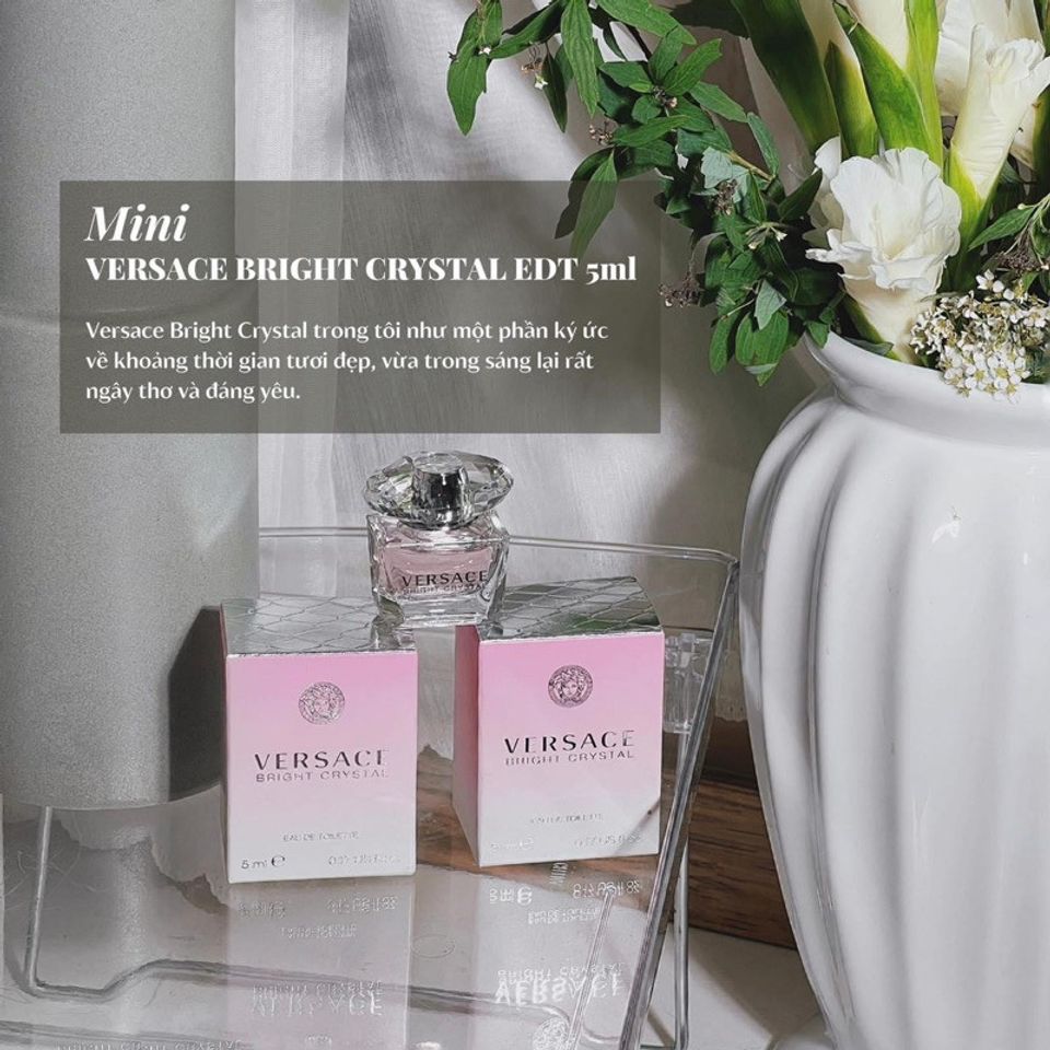 Nước Hoa Mini Nữ Versace Bright Crystal EDT 5ml - Hương Thanh Khiết, Quyến Rũ, Trẻ Trung, Sang Trọng, Thích Hợp Mọi Dịp