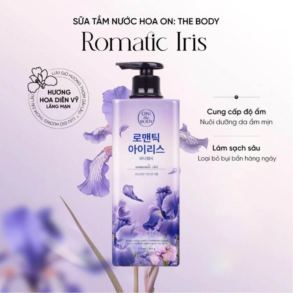 Sữa Tắm Dưỡng Ẩm On The Body 900g - Hương Nước Hoa Thiên Nhiên, Dưỡng Trắng & Làm Mềm Da Cho Mọi Loại Da