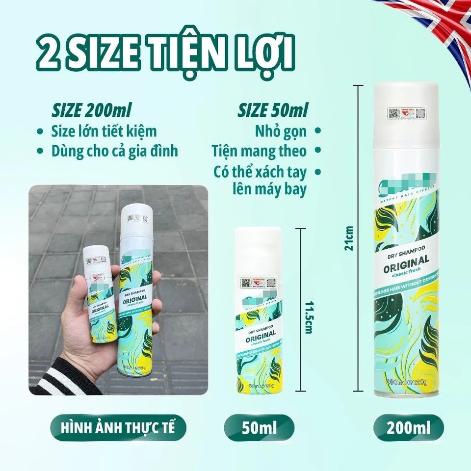 Dầu Gội Khô Batiste Dry Shampoo 200ml – Tóc Bồng Bềnh, Không Còn Ngứa Và Bết Dính 388341