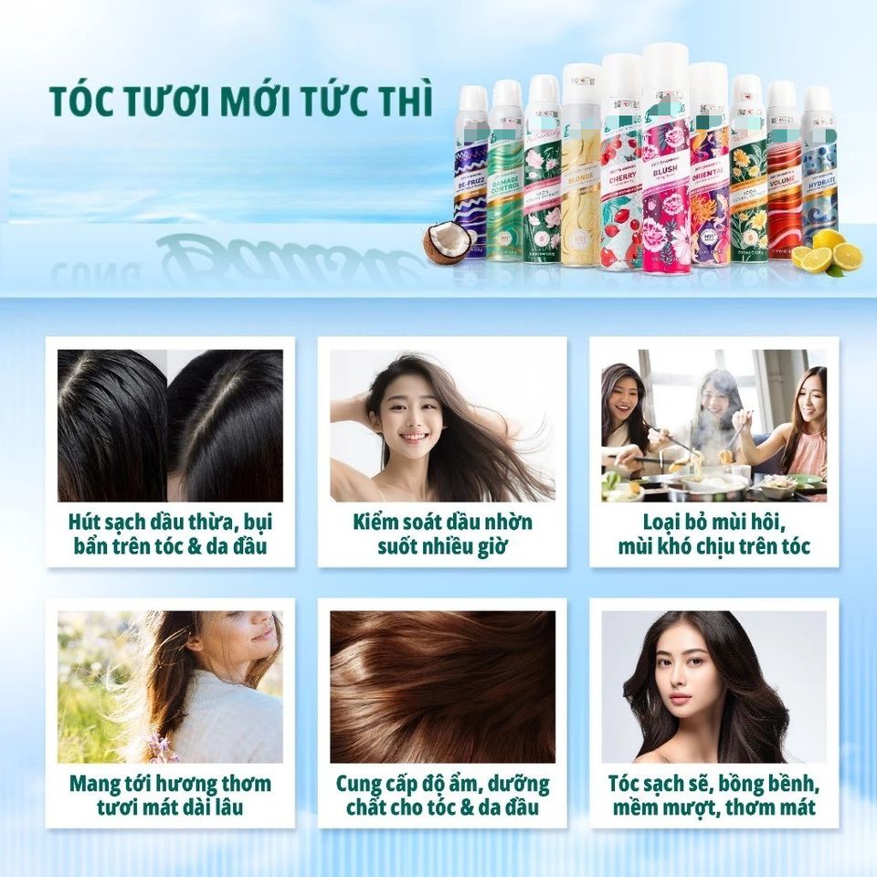 Dầu Gội Khô Batiste Dry Shampoo 200ml – Tóc Bồng Bềnh, Không Còn Ngứa Và Bết Dính 388341