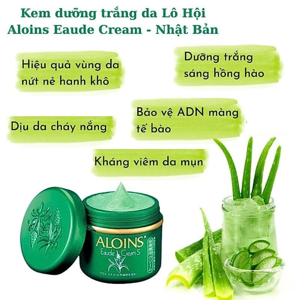 Kem Dưỡng Ẩm Lô Hội Aloins Eaude Cream S 185g - Dưỡng Da Sáng Mịn, Ngừa Khô Nứt, An Toàn Cho Mọi Loại Da, Xuất Xứ Nhật Bản