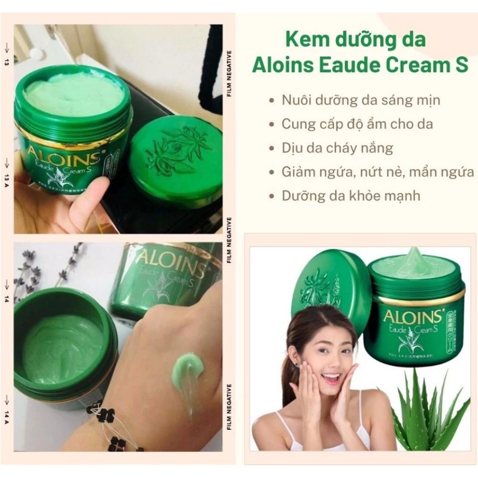 Kem Dưỡng Ẩm Lô Hội Aloins Eaude Cream S 185g - Dưỡng Da Sáng Mịn, Ngừa Khô Nứt, An Toàn Cho Mọi Loại Da, Xuất Xứ Nhật Bản