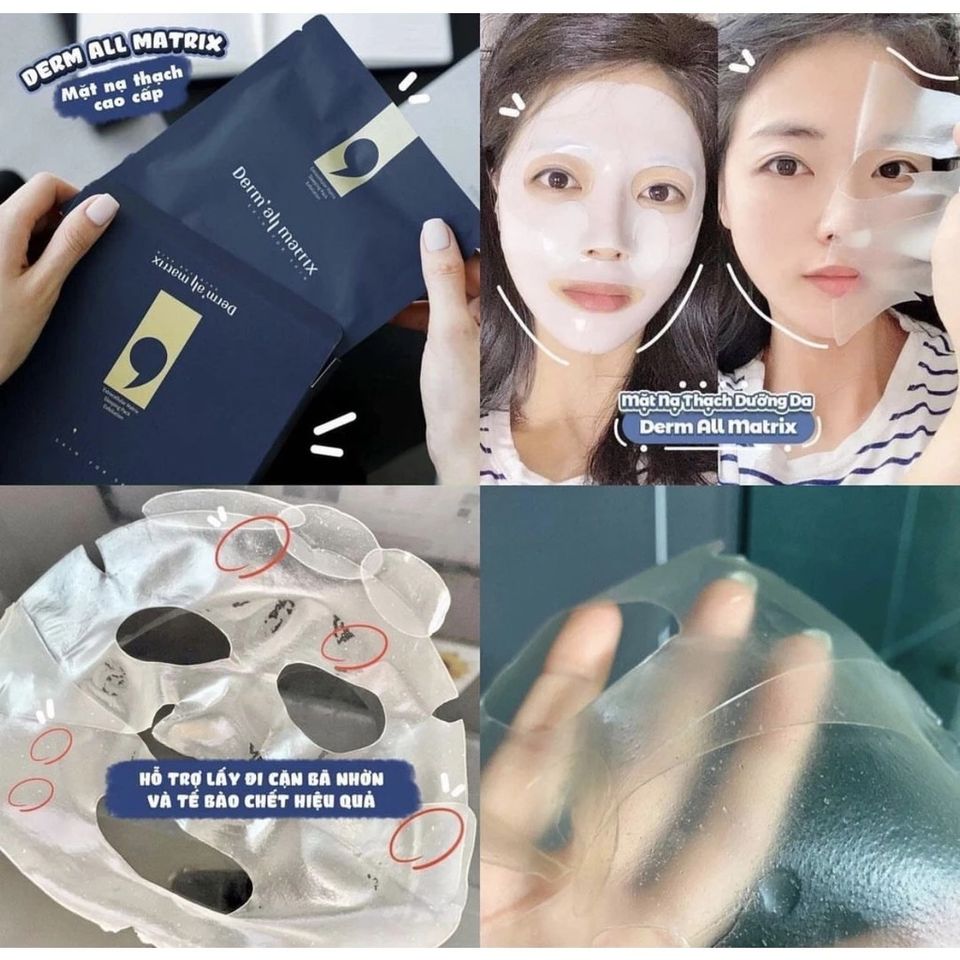 Mặt Nạ Derm All Matrix Facial - Cấp Ẩm Sâu, Dưỡng Trắng Da, Hộp 4 Miếng 35g, Phục Hồi Da Khô và Lão Hóa, Xuất Xứ Hàn Quốc