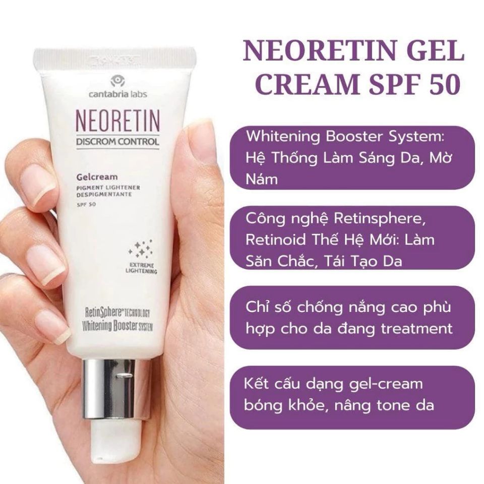 Kem Chống Nắng Neoretin Discrom Control Gel Cream SPF 50++ 40ml - Làm Sáng Da, Ngăn Ngừa Thâm Nám, Phù Hợp Mọi Loại Da 389055