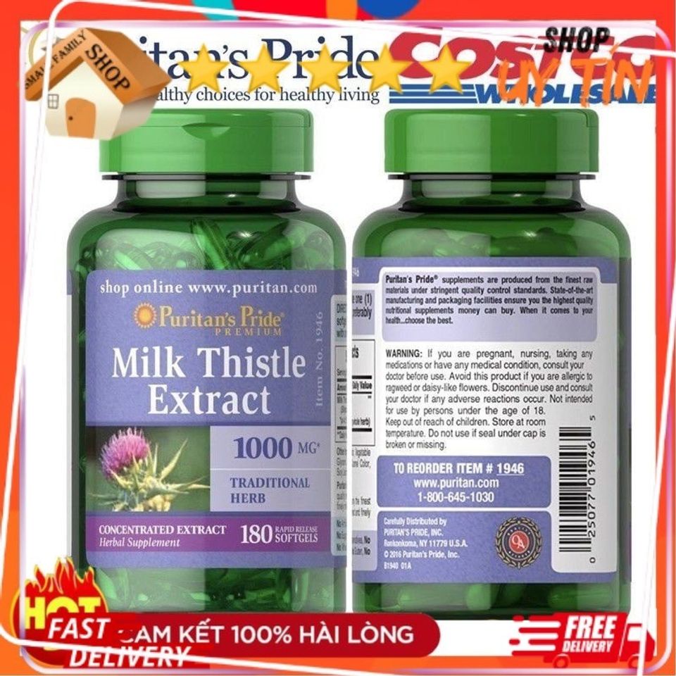 Viên Uống Bổ Gan Milk Thistle 1000mg - Giải Độc Gan, Tăng Cường Chức Năng Gan, Hỗ Trợ Sức Khỏe Cho Gan, Puritan's Pride