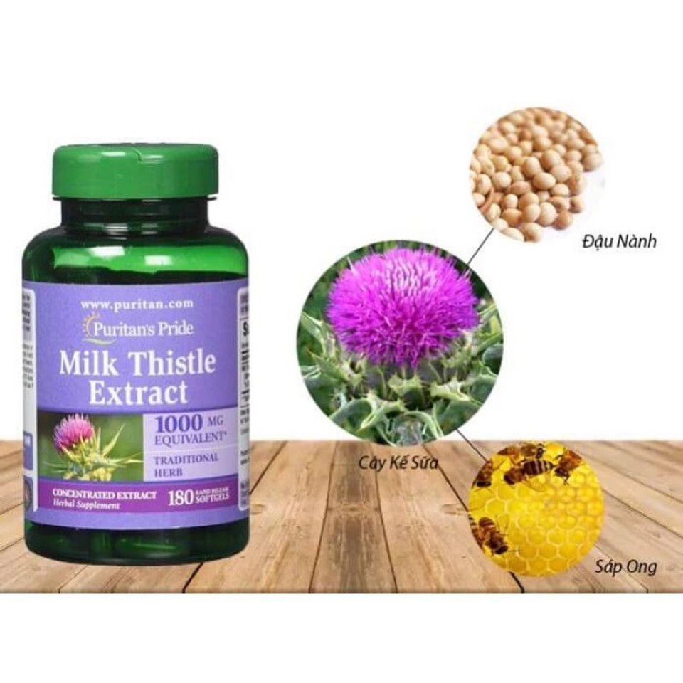 Viên Uống Bổ Gan Milk Thistle 1000mg - Giải Độc Gan, Tăng Cường Chức Năng Gan, Hỗ Trợ Sức Khỏe Cho Gan, Puritan's Pride