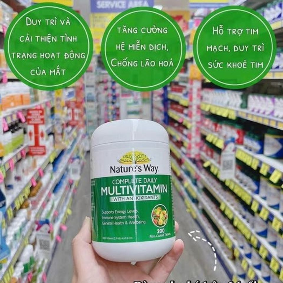 Viên Uống Vitamin Tổng Hợp Nature's Way Complete Daily Multivitamin 200 Viên - Bổ Sung Dinh Dưỡng Cần Thiết Cho Sức Khỏe Người Lớn