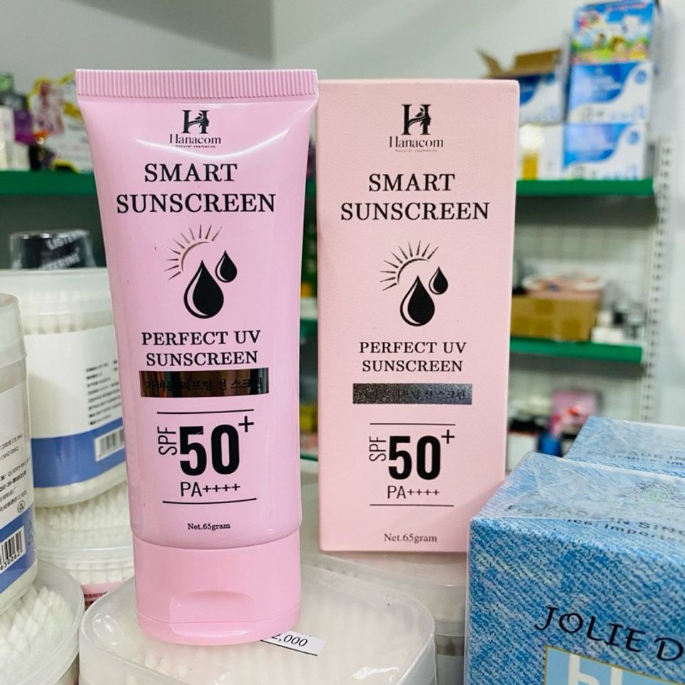 Kem Chống Nắng Hanacom 65g - SPF50/PA++++, Dưỡng Da, Nâng Tông, Kiềm Dầu, Ngăn Ngừa Lão Hóa, Cho Tất Cả Loại Da