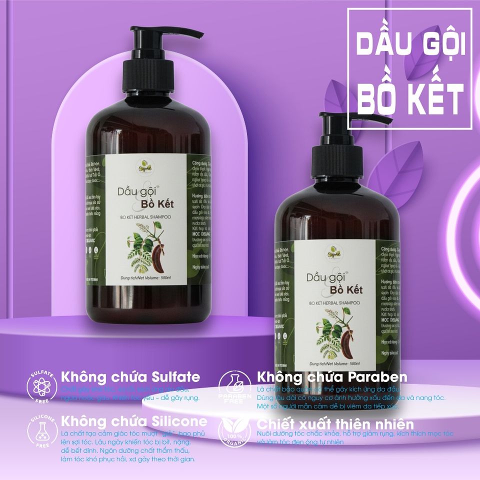 Combo Dầu Gội Bồ Kết & Dầu Xả Sữa Dừa Lam Mộc - Chăm Sóc Tóc Tự Nhiên, Giảm Gãy Rụng, Phục Hồi Tóc Hư Tổn, An Toàn, Không Silicone, Không Paraben