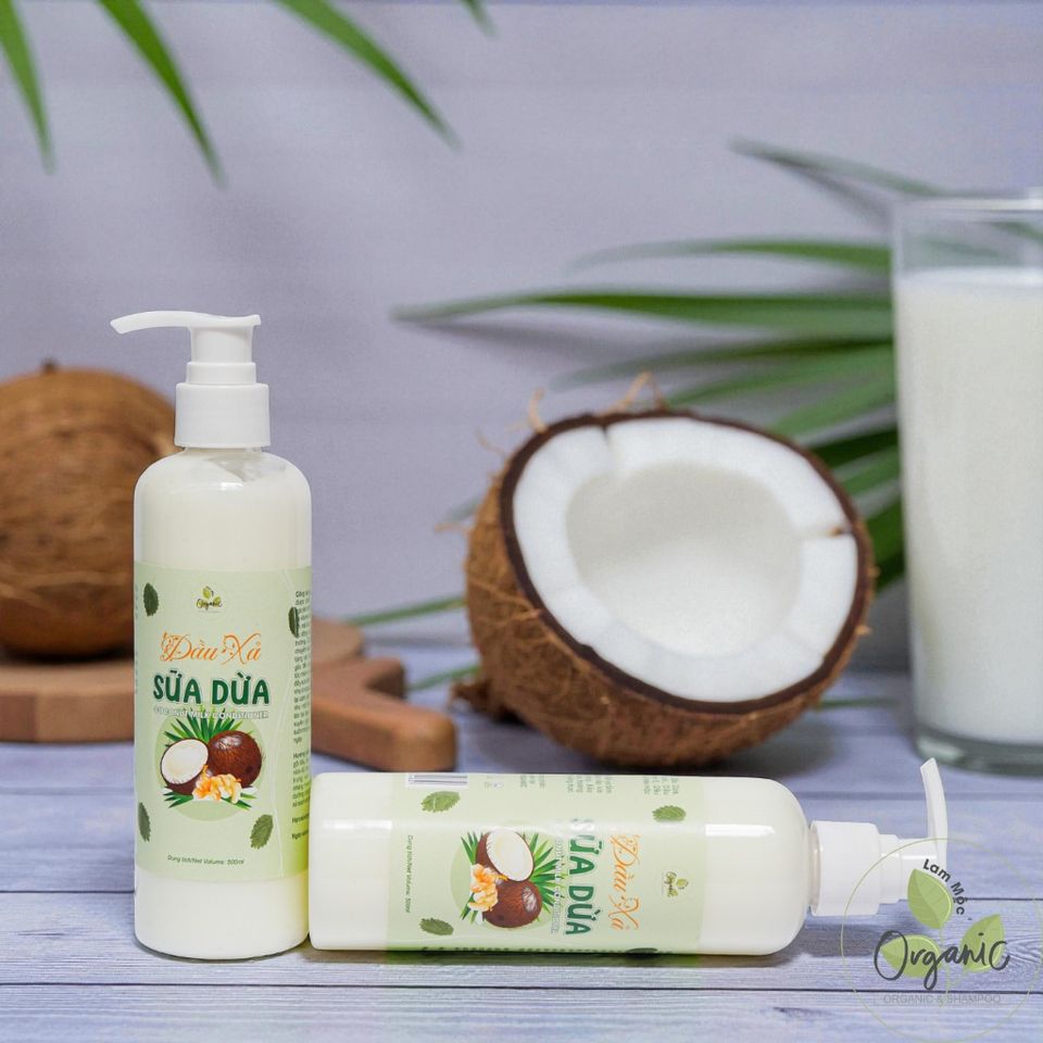 Combo Dầu Gội Hà Thủ Ô & Dầu Xả Sữa Dừa Lam Mộc - Chăm Sóc Tóc Tự Nhiên, Giảm Gãy Rụng, An Toàn, Không Silicone, Phục Hồi Tóc Hư Tổn
