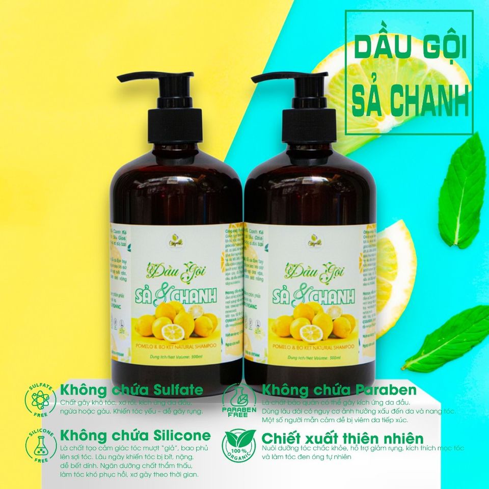 Dầu Gội Thảo Dược Sả Chanh Lam Mộc - Làm Sạch Da Đầu, Giảm Gàu, Nuôi Dưỡng Tóc Khỏe Mạnh, An Toàn Cho Nam Nữ