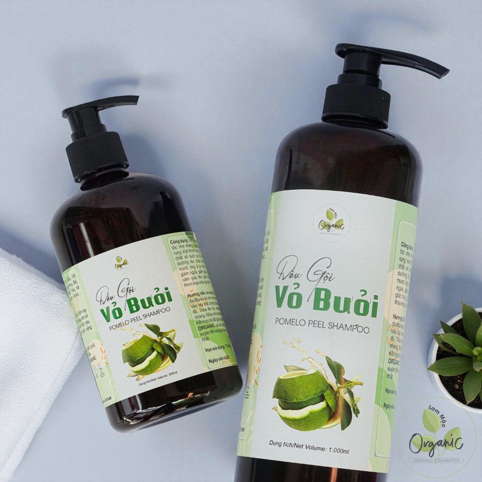 Dầu Gội Thảo Dược Vỏ Bưởi Lam Mộc Organic - Giảm Rụng Tóc, Kích Thích Mọc Tóc Tự Nhiên, Không Silicone & Paraben, An Toàn Cho Nam Nữ