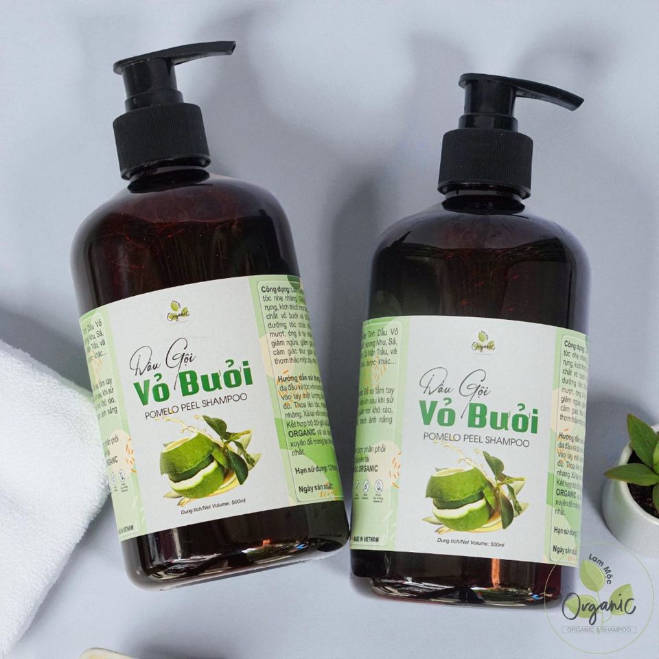 Dầu Gội Thảo Dược Vỏ Bưởi Lam Mộc Organic - Giảm Rụng Tóc, Kích Thích Mọc Tóc Tự Nhiên, Không Silicone & Paraben, An Toàn Cho Nam Nữ