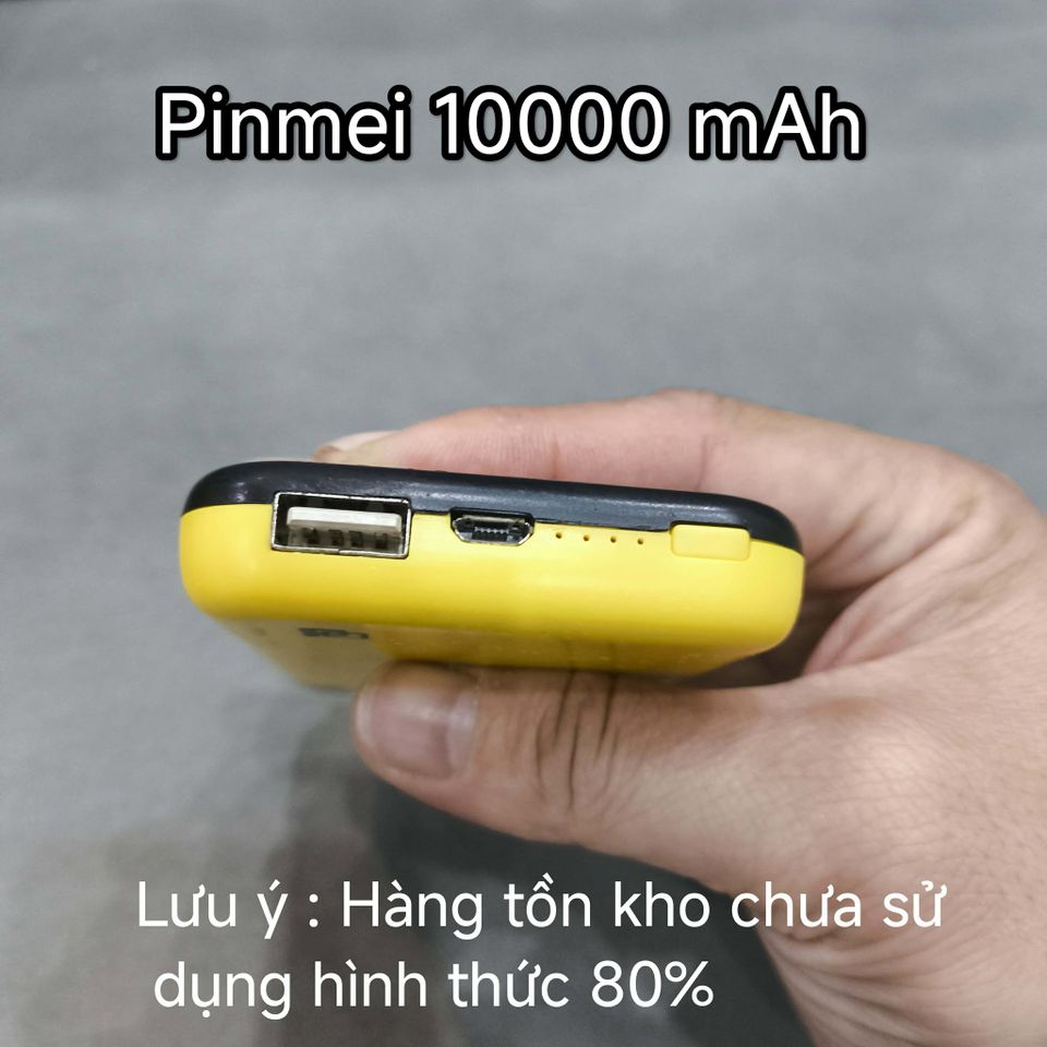 Pin Sạc Dự Phòng PINMEI 10000mAh - Sạc Nhanh 10W, Hàng Tồn Kho Fullbox, Thiết Kế Nhỏ Gọn, Bền Bỉ, Giá Siêu Rẻ