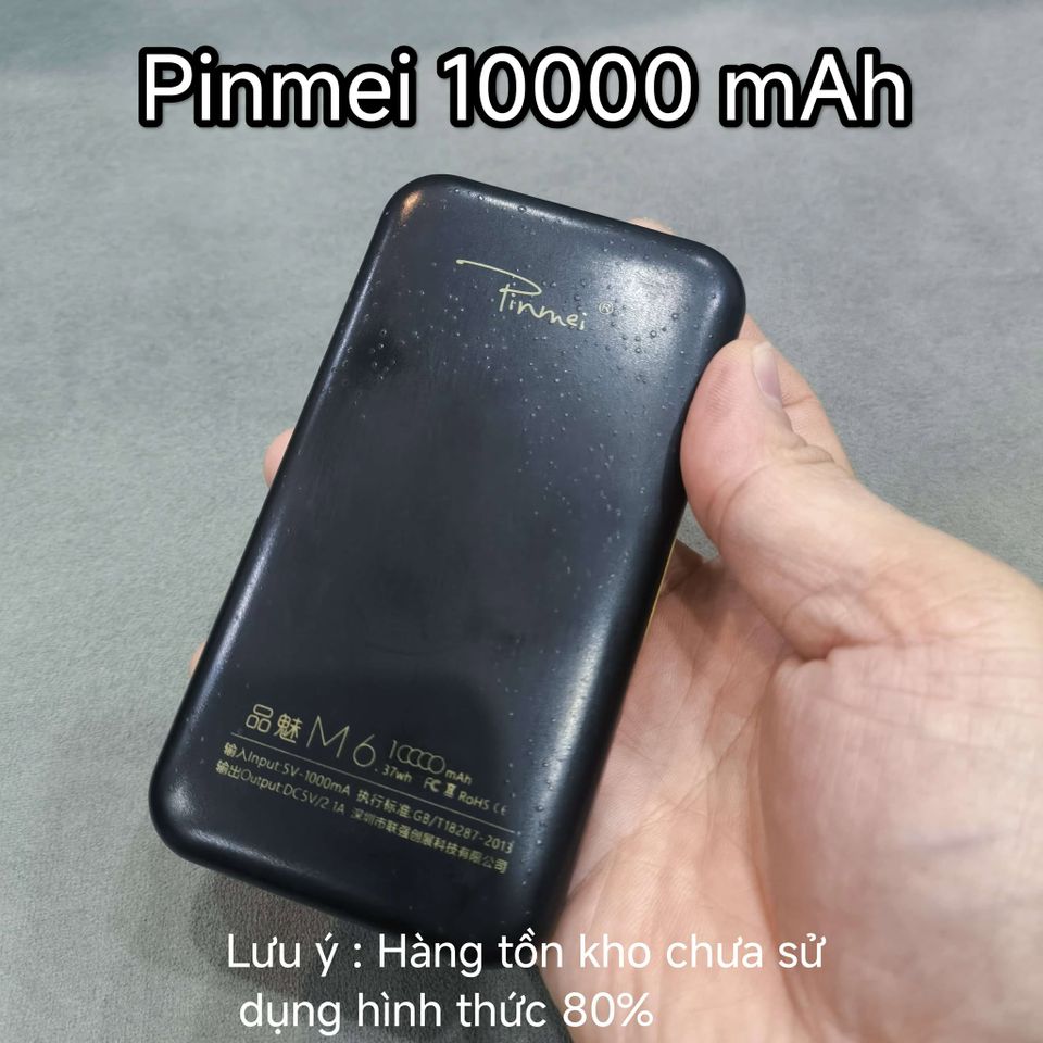Pin Sạc Dự Phòng PINMEI 10000mAh - Fullbox Siêu Rẻ 10W, Nhỏ Gọn, Chống Quá Tải, Dung Lượng Cao, Phù Hợp Điện Thoại Dòng Thấp