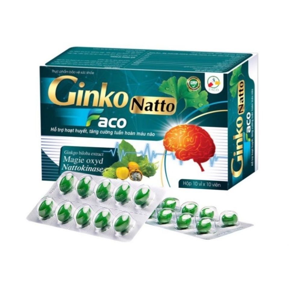 Viên uống Ginko Hoạt Huyết - Tăng Cường Tuần Hoàn Não, Giảm Nguy Cơ Cục Máu Đông, Bổ Não, Tăng Cường Trí Nhớ