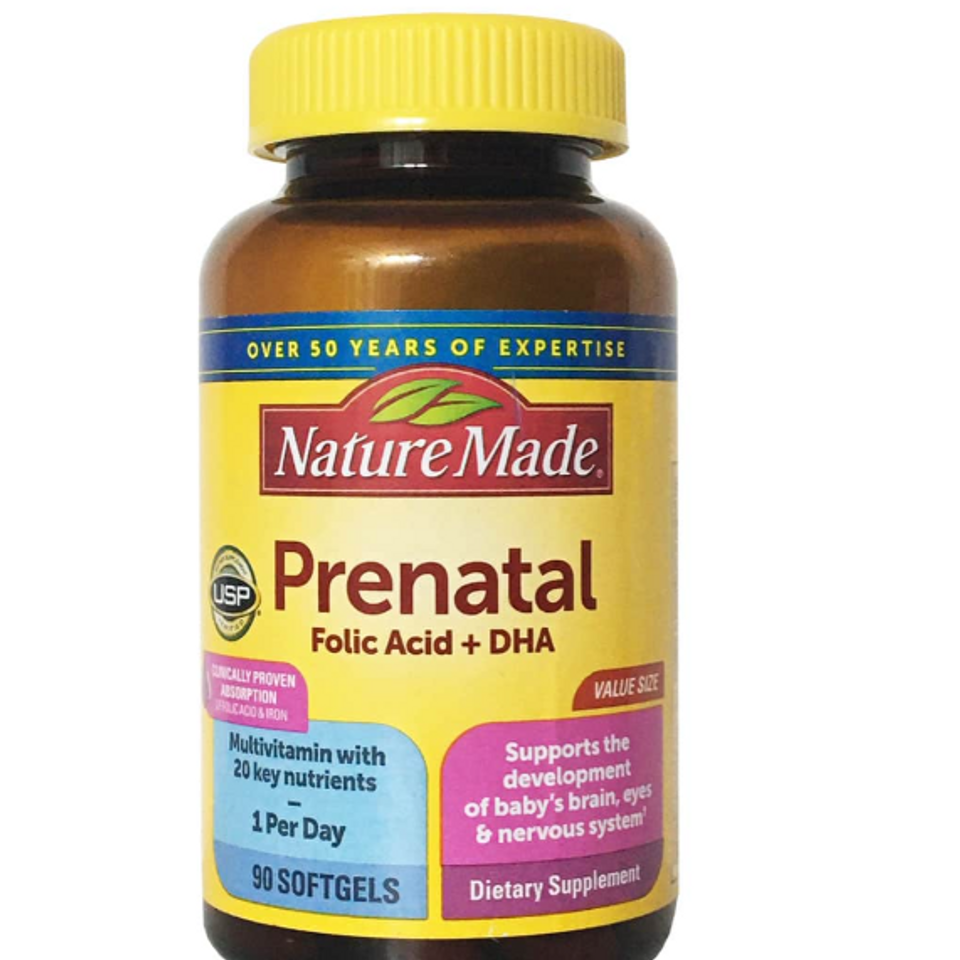 Viên Uống Nature Made Prenatal Folic Acid + DHA 90 Viên – Hỗ Trợ Mẹ Bầu Khỏe Mạnh, Phát Triển Não Bộ Thai Nhi