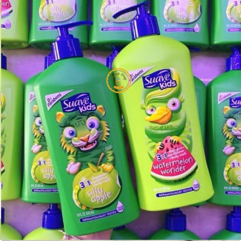 Sữa Tắm Gội 3in1 Suave Kids 532ml - Sản Phẩm Dịu Nhẹ Cho Da Nhạy Cảm, Hương Trái Cây Tươi Mát, An Toàn Cho Bé