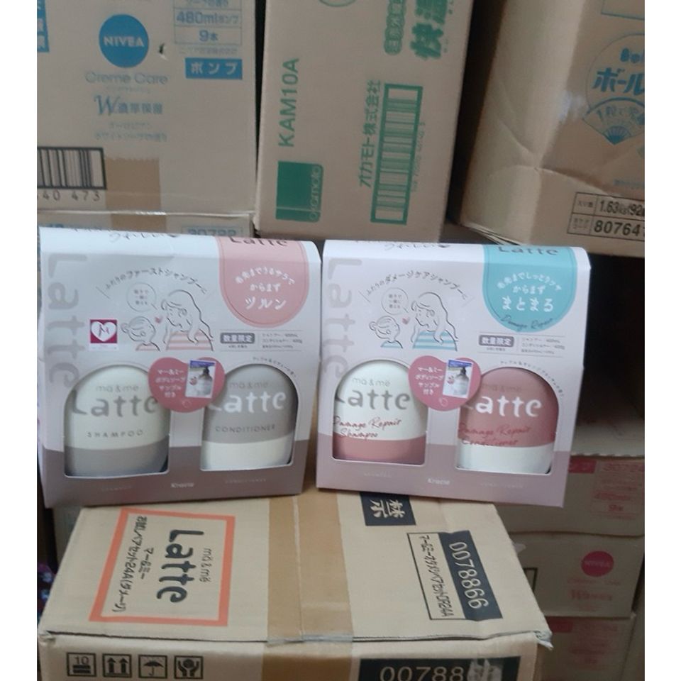Bộ Dầu Gội Xả Kracie Latte Cho Mẹ & Bé 400ml - Dưỡng Ẩm, Không Silicon, Không Sulfate, Chăm Sóc Tóc Khô Xơ, Thích Hợp Cho Trẻ Em