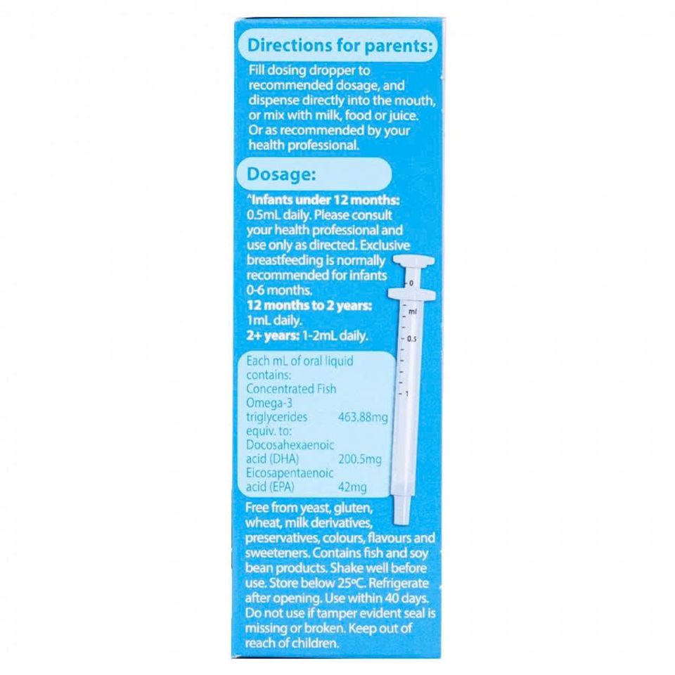 Nature's Way Kids Smart Drops DHA 20ml - Bổ sung DHA, EPA cho sự phát triển trí não và thị lực trẻ nhỏ