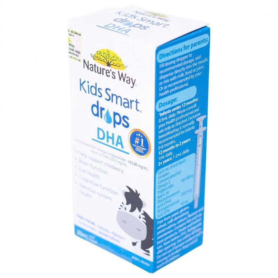 Nature's Way Kids Smart Drops DHA 20ml - Bổ sung DHA, EPA cho sự phát triển trí não và thị lực trẻ nhỏ