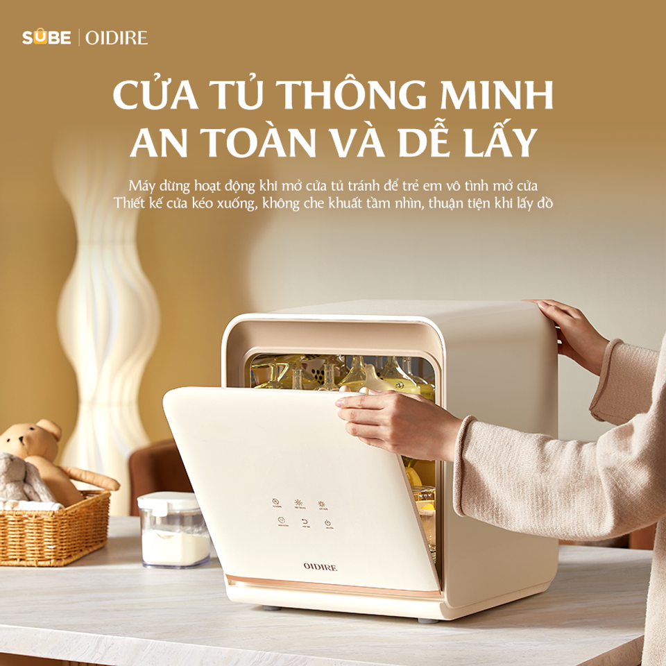 Máy Sấy Tiệt Trùng Oidire ODI03A - Công Nghệ Plasma UVC Diệt Khuẩn 99.99% Bảo Vệ Sức Khỏe Bé Yêu