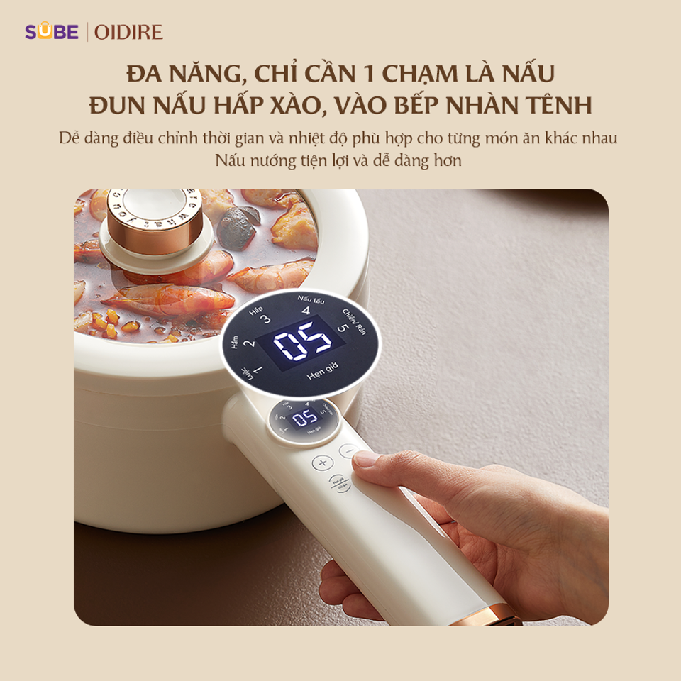 Nồi Lẩu Điện Đa Năng Oidire ODI06A 1.8L - An Toàn, Tiết Kiệm Chất Dinh Dưỡng Cho Gia Đình