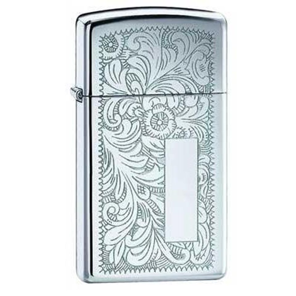 Zippo Slim Venetian Ashtray - High Polish Chrome Lighter - Elegant Gift for Collectors and Smokers